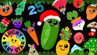 Christmas Baby Sensory Advent Video with Dancing Fruit amp Veg by Lucky Baby Star🌟🎄Holiday Fun 🥕 [upl. by Assena]