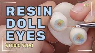 I MADE RESIN EYES FOR BALLJOINTED DOLLS  Eye making tutorial [upl. by Marjy494]