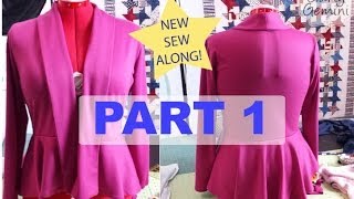 Sew Along M6844 Part 1  DIY Peplum Cardigan [upl. by Conlan870]