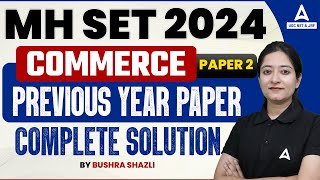 MH SET 2024 Commerce Answer Key 7 April 2024 Paper2 [upl. by Koball]