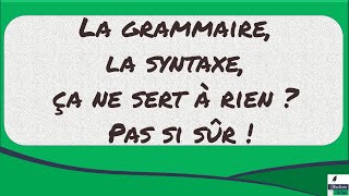 La grammaire la syntaxe ça ne sert à rien  Pas si sûr [upl. by Lossa]