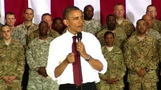 President Obama Speaks to Troops at Bagram Air Base [upl. by Nyledaj]