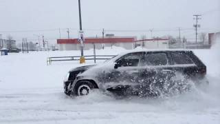 Jeep SRT8 VERY DEEP SNOW Parking Lot Fun [upl. by Adalie315]