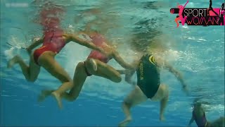 Underwater Camera Womens Water polo  Australia vs Spain [upl. by Esaele940]