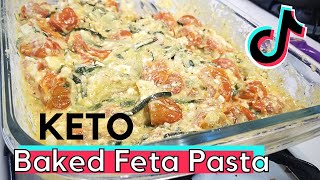 Keto Baked Feta quotPastaquot with crumbled feta  Viral TikTok Pasta  Easy Keto Recipe [upl. by Pricilla230]