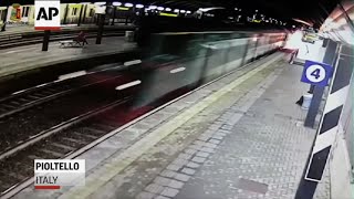 Police Release CCTV Footage Of Italy Train Crash [upl. by Salahcin747]