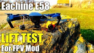 Eachine E58 How Much Weight Can a Drone LiftCarry Test Flight For FPV [upl. by Bartlett]