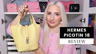 HERMES PICOTIN 18 REVIEW  7rp vs Samorga Bag Insert [upl. by Eidoj]