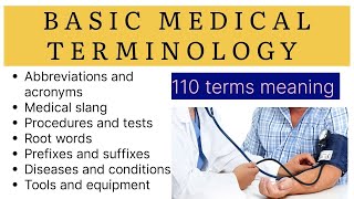 Basic medical terminology ll 110 terms meaning ll medical terminology ll [upl. by Odab]