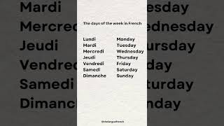 The days of week in French [upl. by Heller440]