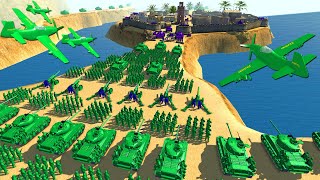 Green Army Men SIEGE the Island FORTRESS  Army Men Unifying War 2 [upl. by Anyahc]