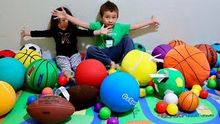 Toddlers Learn Colors with a Lot of Sports Balls  Fun Learning Activity for Preschool Kids [upl. by Aristotle75]