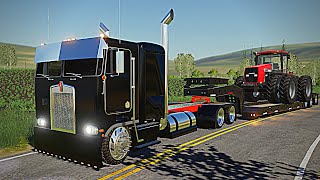 Outlaw Kenworth K100 Cabover  Case Steiger 9300 Cultivating FS19 Farming Simulator 19 Gameplay [upl. by Chavaree]