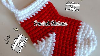 Botita o calcetín navideño  Crochet Adriana [upl. by Anastasie455]