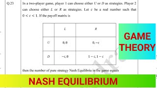 calculation of nash equilibrium from payoff matrix [upl. by Starks70]