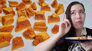 How To Make Honeycomb Recipe Easy Cinder Toffee  Hokey Pokey Recipe [upl. by Reamy]