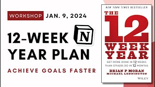 Lets build a 12week year planner system in Notion  Progress and Achieve Goals in 12 weeks ✨ [upl. by Etnomal]