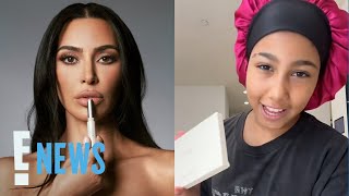 North West Gives BRUTALLY HONEST Review of Mom Kim Kardashian’s Makeup Line  E News [upl. by Atinat623]