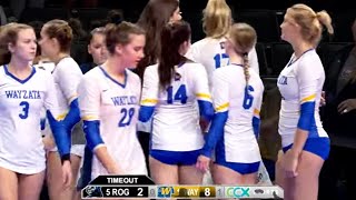 Girls High School Volleyball State SF Wayzata vs Rogers volleyball [upl. by Artek]