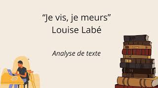 Bac de français Explication de texte  quotJe vis je meursquot Louise Labé [upl. by Ijat]