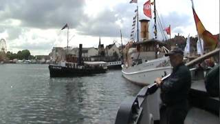 Dampfschlepper Woltmann legt beim Flensburger Dampfrundum im Hafen an [upl. by Tews298]