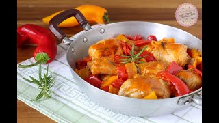 POLLO CON PEPERONI IN PADELLA la ricetta semplice e perfetta [upl. by Sewole818]