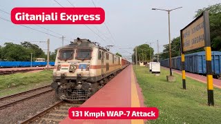 Back to back 131 Kmph WAP7 Attack ⚡️😍 on a small station [upl. by Betty229]