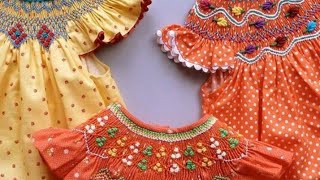 Baby girl embroidery smocking dress designs by Kushi maqbool ideas [upl. by Dadirac527]