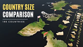 Country Size Comparison 3D  195 Countries Sorted by Size using Satellite Images [upl. by Aicyla]