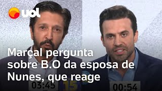 Debate UOLFolha Pablo Marçal questiona Nunes várias vezes sobre BO da esposa Como você é baixo [upl. by Owens]