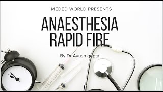 Rapid fire anaesthesia🔥PART2 all the important topics covered😍 inicet neetpg [upl. by Adialeda]