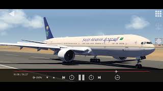 Aerofly global smooth landing  Saudi Airline  Boeing b777300 [upl. by Eimmaj25]