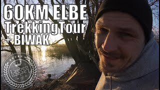 60km Trekking Tour  Wandern an der Elbe mit Biwak  Vorbereitung für Megamarsch andere lange Läufe [upl. by Rebmetpes400]