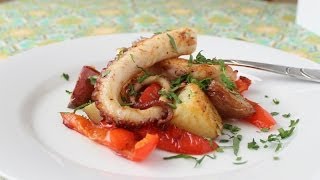 Octopus poached and broiled [upl. by Snej]