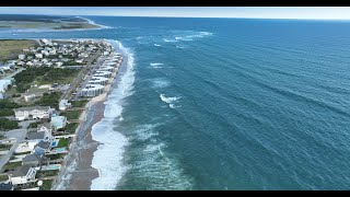 North Topsail Beach High Tide King Tide and Hurricane Franklin Offshore August 29th 2023 [upl. by Daye917]