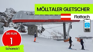 Mölltaler Gletscher Austria  ski run 1  Schareck 1 short video 55quot [upl. by Yslek]