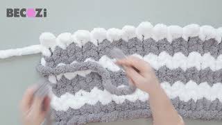 HAND KNIT A CHUNKY BLANKETJUMBO CHENILLE [upl. by Aitnom]