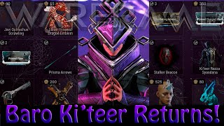 Warframe  Baro KiTeer Returns 26th January 2024 [upl. by Assirrac]