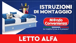 Istruzioni di montaggio Letto singolo cameretta ALFA  MONDO CONVENIENZA [upl. by Aiahc730]