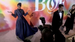 Halima Aden on the red carpet for the BoF 500 Gala in New York City [upl. by Roth]