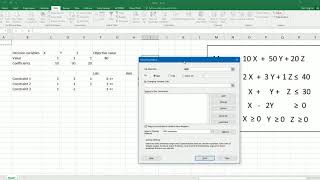 Solving linear programming problems with Excel Solver [upl. by Rollins]