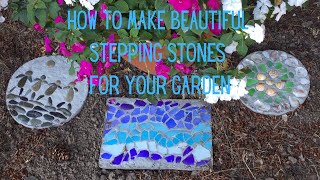 HOW TO MAKE  CONCRETE STEPPING STONES  full tutorial [upl. by Maude]