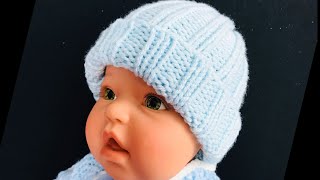 FAST AND EASY KNIT BABY HAT FOR BEGINNERS 01 HOW TO KNIT BEGINNER FRIENDLY KNITTING FOR BABY [upl. by Leahcar158]