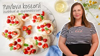 Pavlova koszorú recept ◾ GYÜMÖLCSÖKKEL ÉS HABBAL [upl. by Northington]