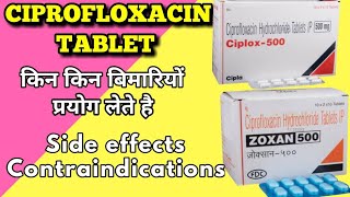 Ciprofloxacin tablet  Ciplox tablet  Zoxan tablet uses  side effects in hindi [upl. by Meikah]