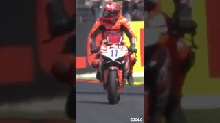 Nicolo Bulegas Celebration 🤩  AUSWorldSBK [upl. by Ralfston]