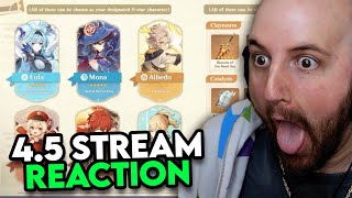 This Genshin Impact Update Is INSANE  45 LIVESTREAM REACTION [upl. by Meagher362]