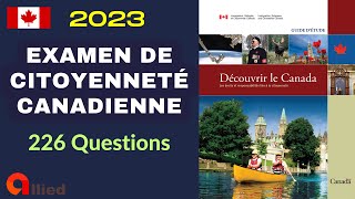 Examen de Citoyenneté Canadienne 2023 226 questions [upl. by Naloc886]