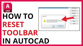 How to Reset Toolbar in AutoCAD QUICK amp EASY [upl. by Lyda]