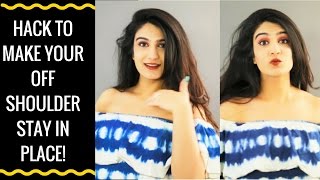 DIY How to keep off shoulder tops in place [upl. by Arrac]